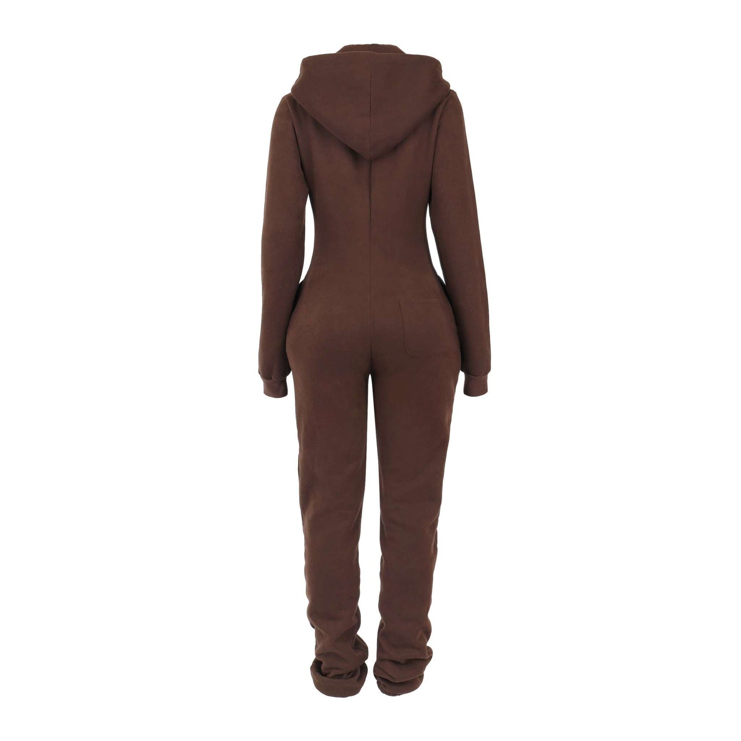 Coco Cozy Jumpsuit with hood and relaxed fit.